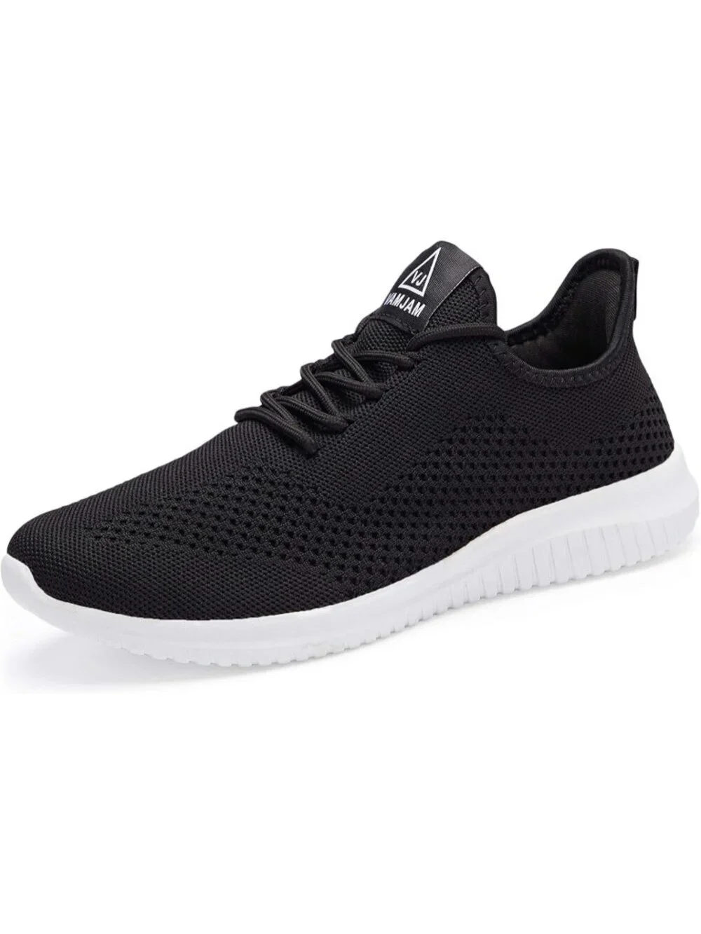 Men's Black White Running Shoes Lightweight Breathable Walking Shoes Non Slip